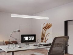 Candelabru LED 96W Minimalist Liniar White Edge, LED inclus, 1 surse de iluminare, Telecomanda, Dima